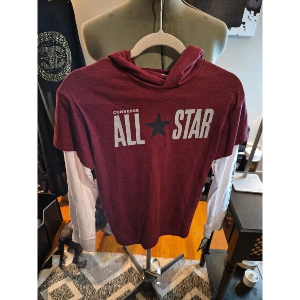 Converse Two-Fer Hooded Long sleeve shirt